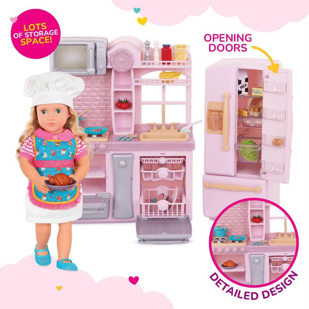 Light-Pink Gourmet Kitchen & Play Food Accessory Set for 18" Dolls - Image 12