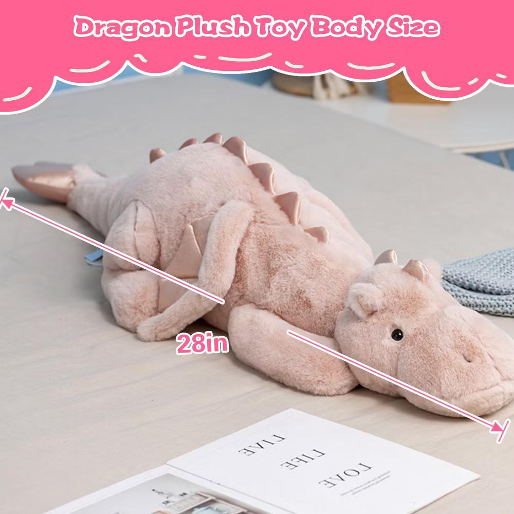 TITQWOP Dinosaur Plush Toy Pillow, Cute Stuffed Animal Toys, Soft Long Dinosaur Body Pillow Gift for Kids Boys Girls 28inch - Image 26