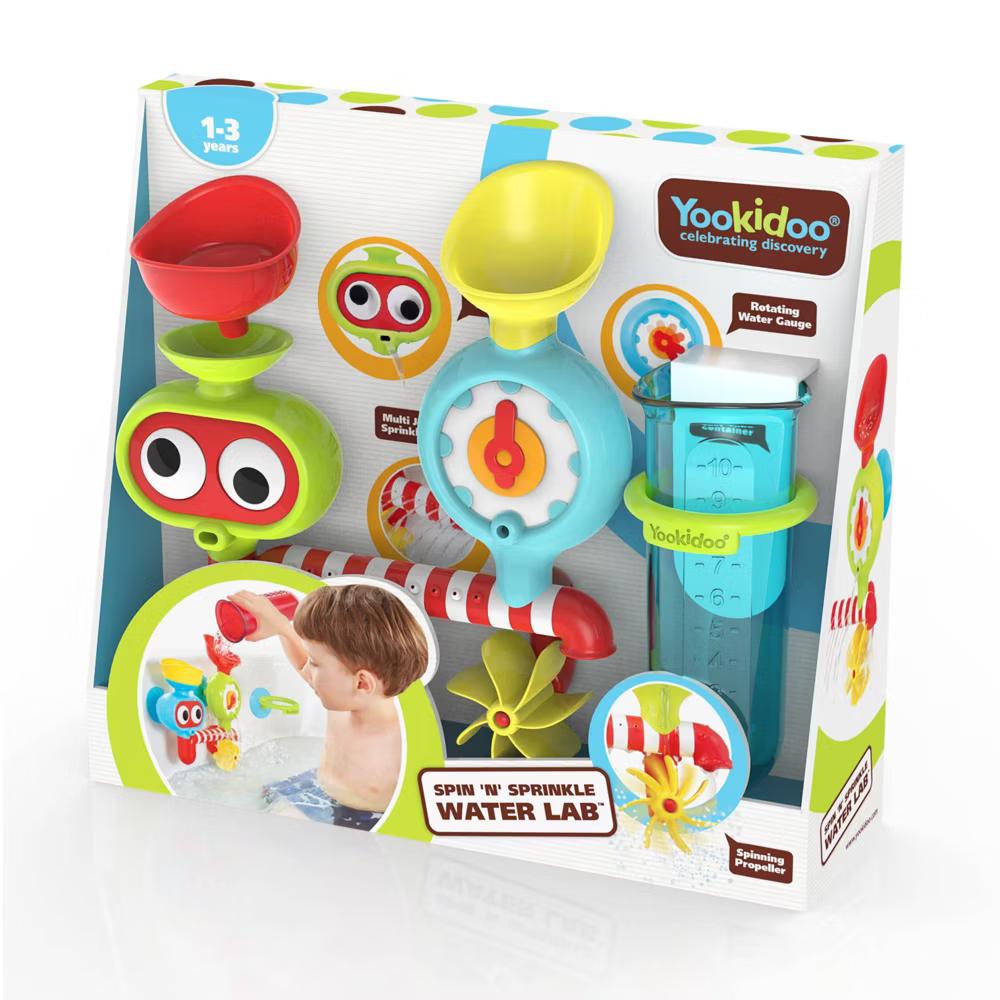 Spin 'N' Sprinkle Water Lab Bath Toy: Educational Focus on Creative Thinking, 4-Piece Set - Image 4