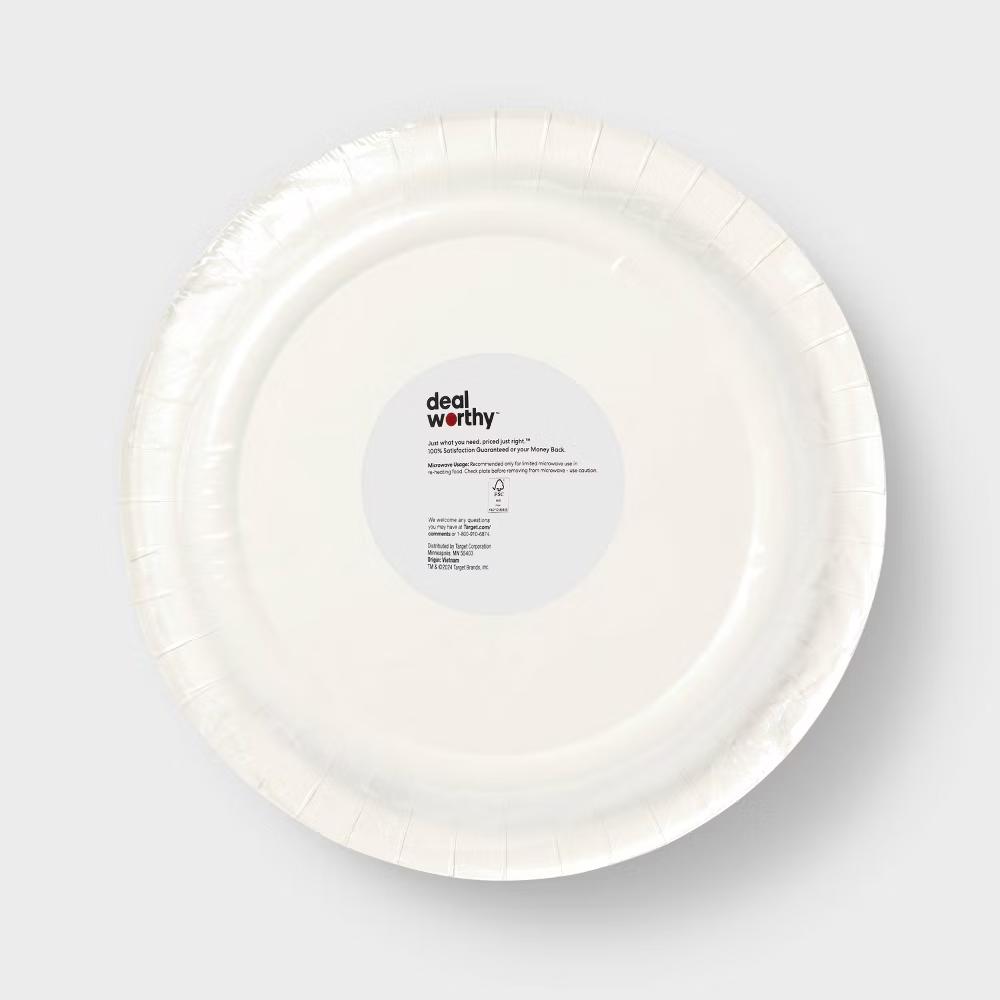 White Disposable Paper Plates 10" - 50ct - Image 3