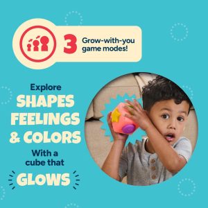 Smarty Glow Lights and Sounds Sensory Cube with interactive Shape, Color and Emotion learning - 3 Play Modes, Ages 1–3+