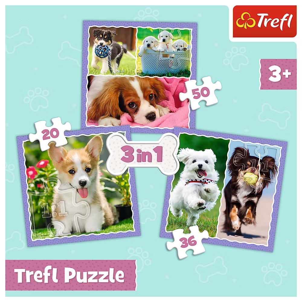 Preschool 3 in 1 Puzzle - Lovely Dogs - Image 3