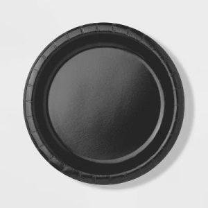 20ct 8.75" Dinner Paper Plates Black