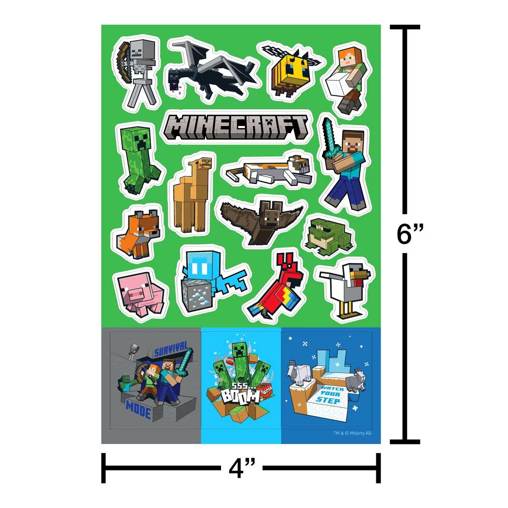 Stickers for Kids, Steve, Alex, and Creeper 108ct, 6 Sheets - Image 2