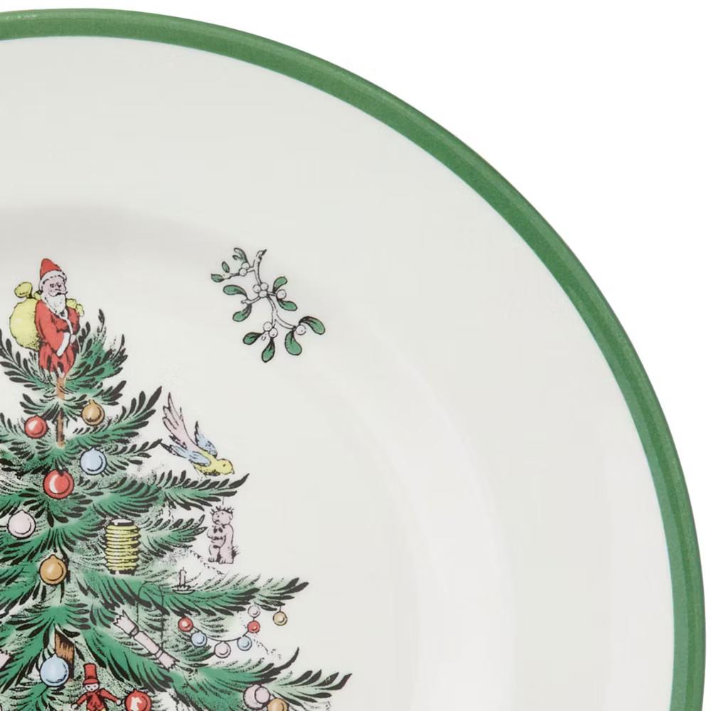 Spode Christmas Tree 8 Inch Salad Plates, Set of 4, Holiday Earthenware Tableware Gift, Festive Small Dinner Plate, Made in England - Image 3
