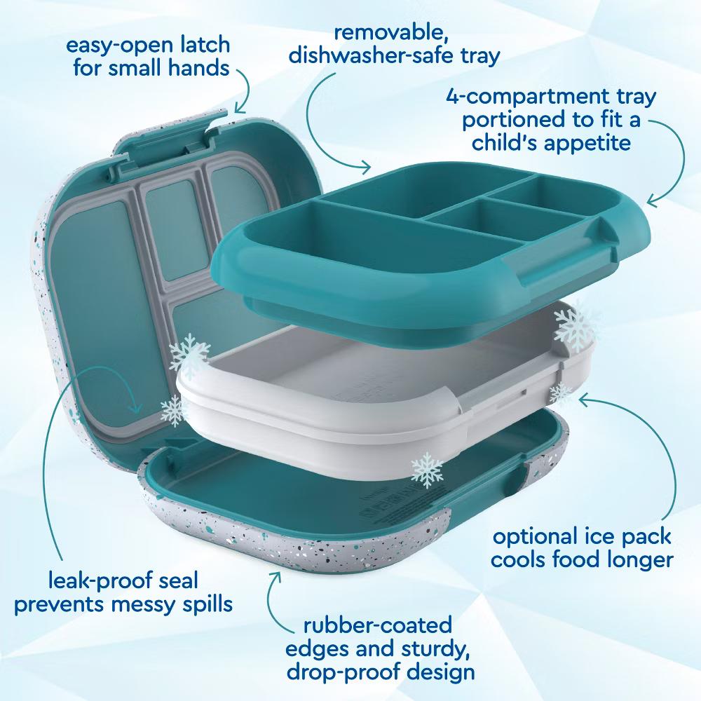 Kids' Chill Lunch Box, Bento-Style Solution, 4 Compartments & Removable Ice Pack - Image 79
