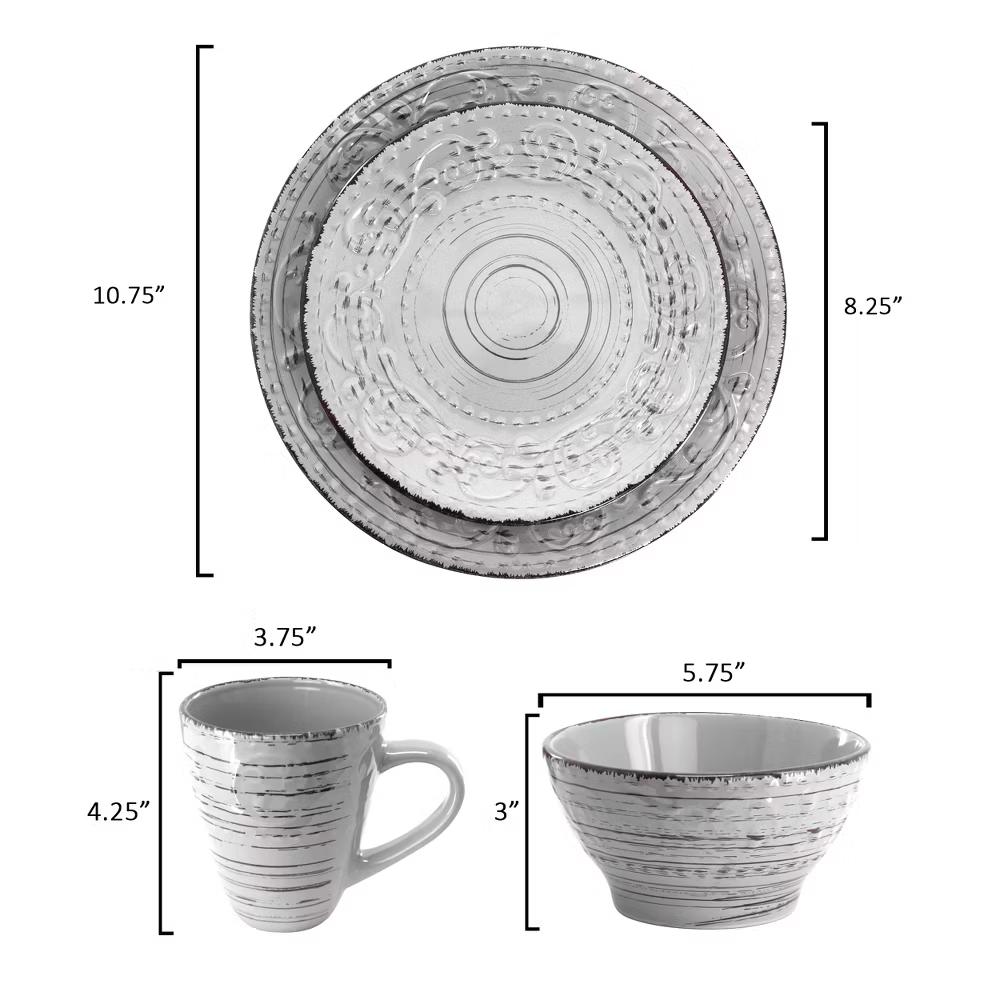Malibu Sea Glass 16-Piece Dinnerware Set in Dark Green - Image 24