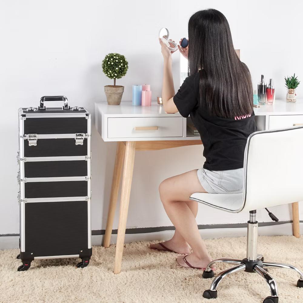 Yaheetech 4-In-1 Aluminum Rolling Cosmetic Makeup Train Cases