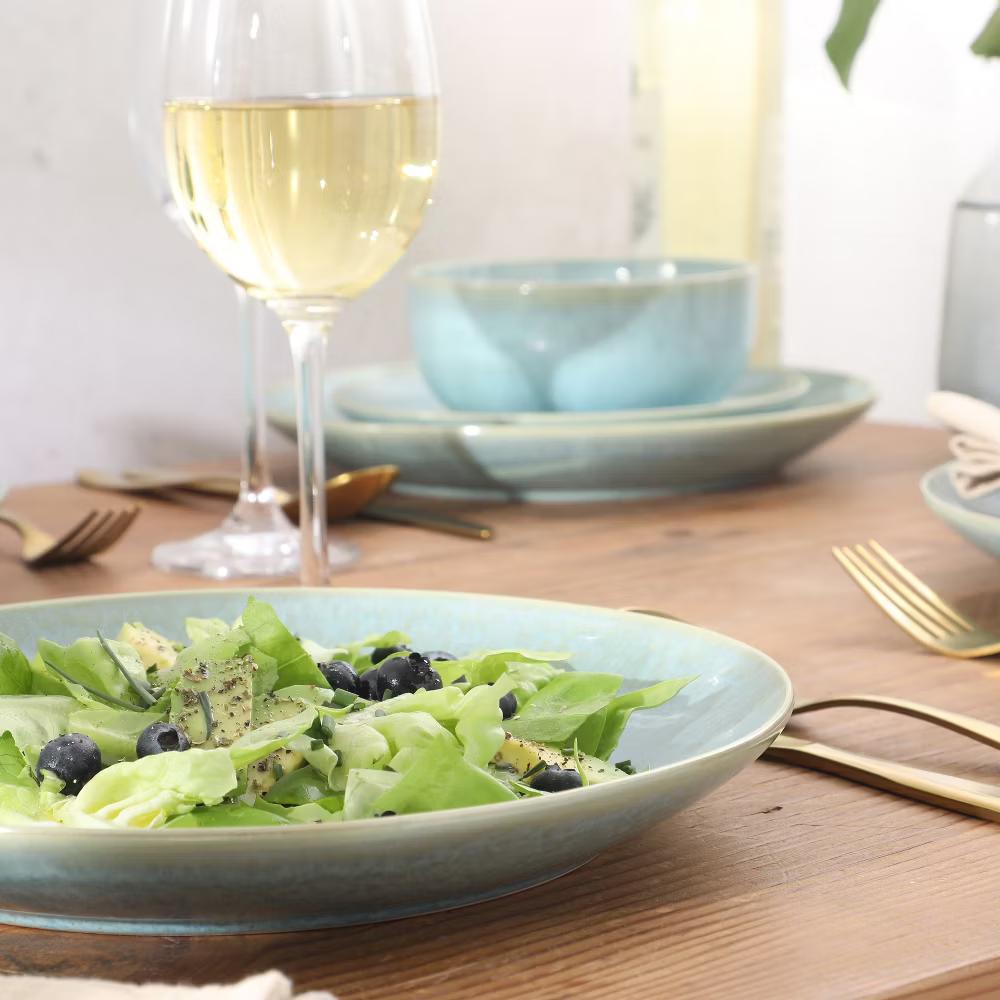 Pine Coast Plates and Bowls Sets, 12-Piece Stoneware Dinnerware Sets, Reactive Glaze Dish Set - Image 6
