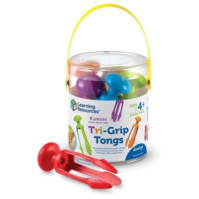3 Prong Tong, Pencil Grip Tongs, Sensory Bin, Fine Motor Toy, Set of 6, Ages 4+