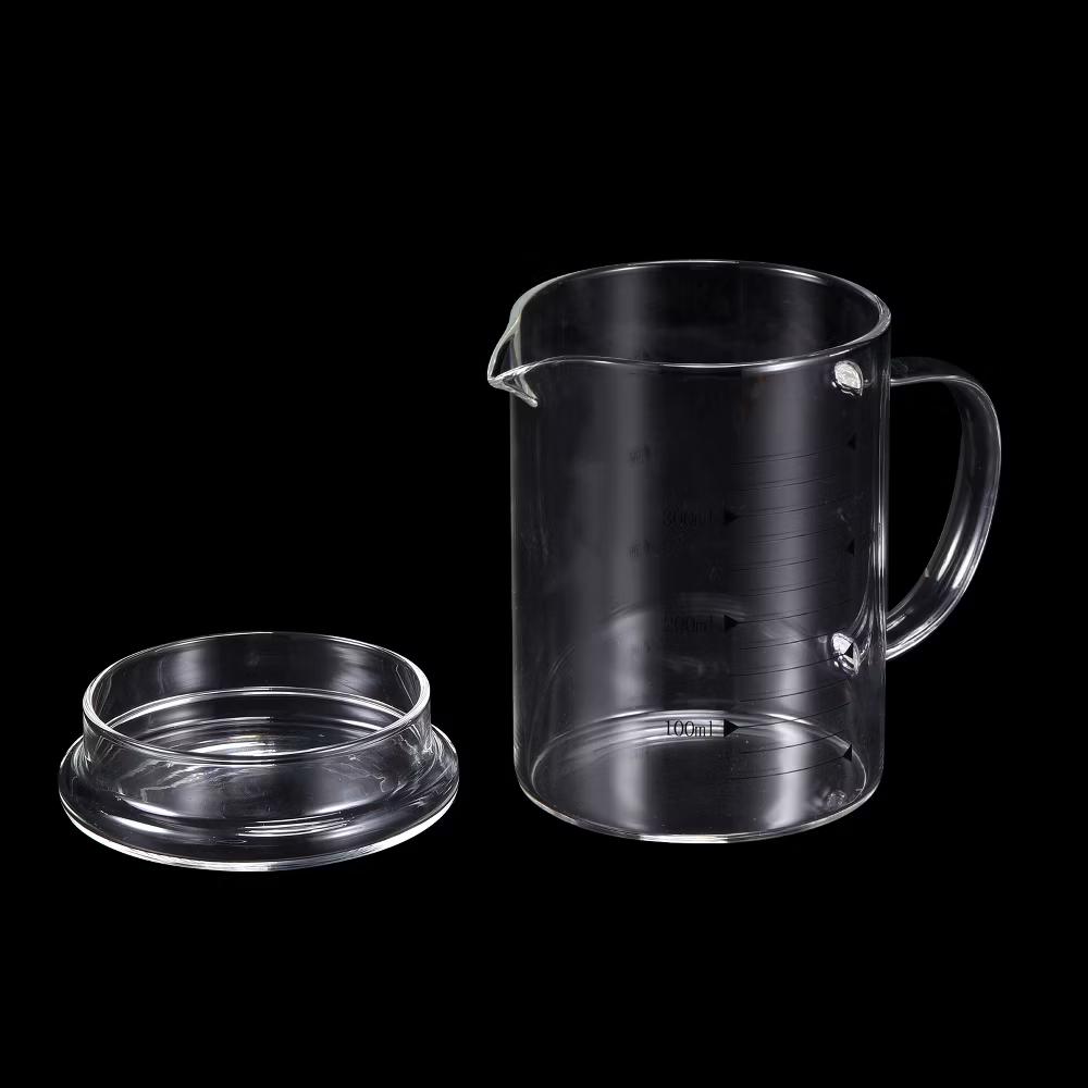 Borosilicate Glass Scale Measure Cups with Glass Lid and V-Shaped Spout - Image 2