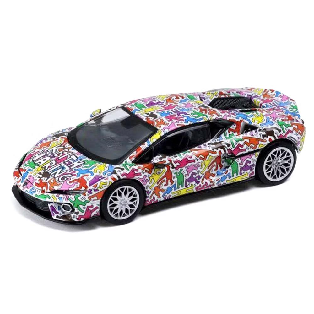 Lamborghini Temerario "Keith Haring Livery" White with Graphics 1/64 Diecast Model car