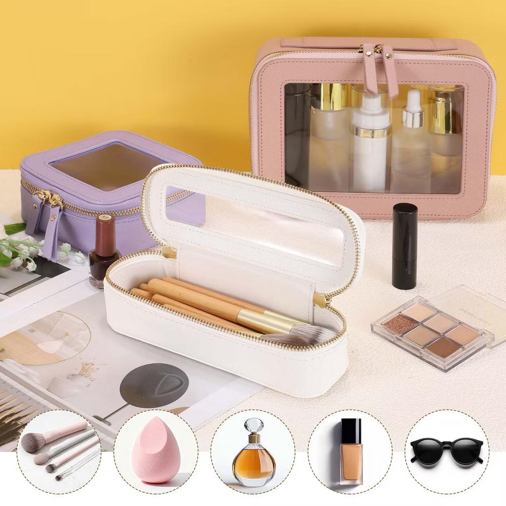 Waterproof Clear Travel Toiletry Organizing Makeup Bag 5" x 5" - Image 3
