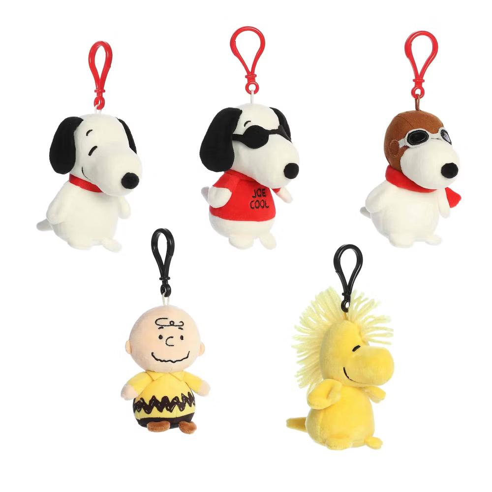 Mini Plush Surprise Collectible Series Peanuts Adorable Clip-On Multicolor 3.5" - Image 2