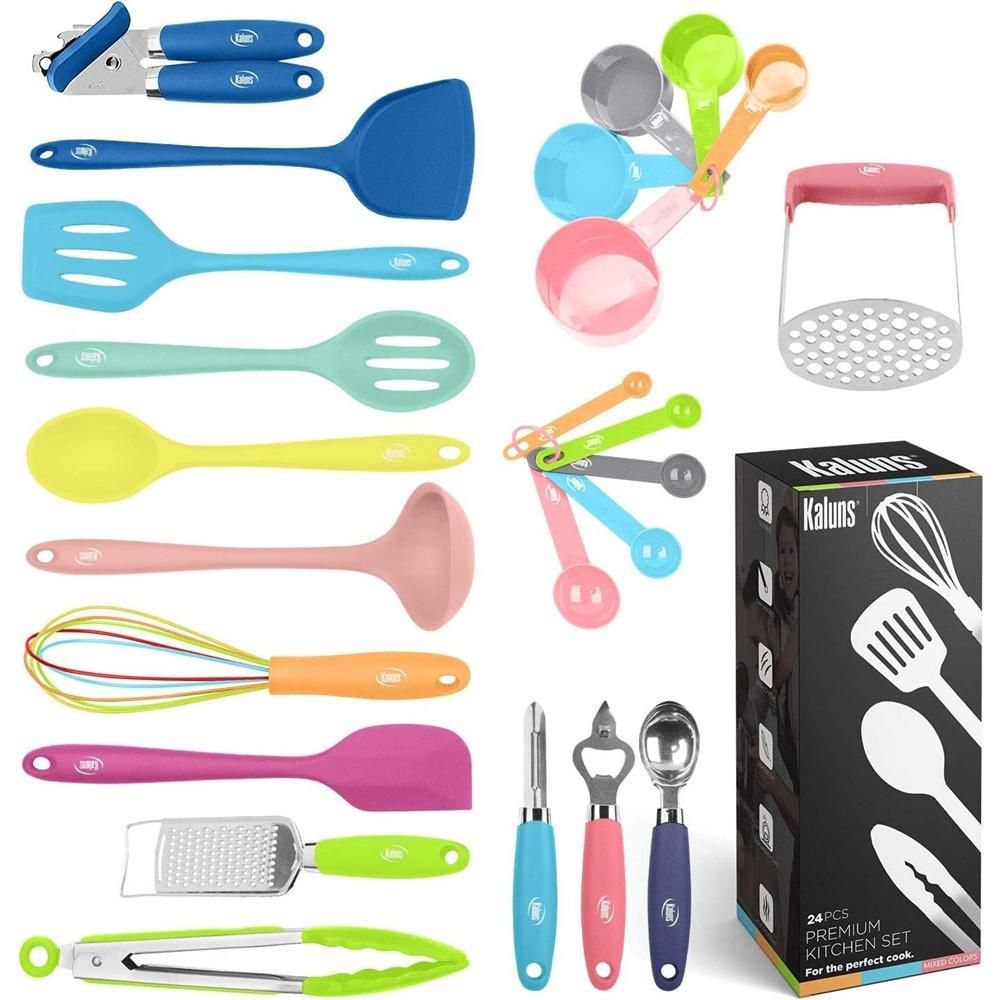 Kitchen Utensils Set, 24 Piece Silicone Cooking Utensils, Dishwasher Safe and Heat Resistant Kitchen Tools - Image 23