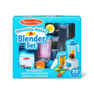 22pc Smoothie Maker Blender Set: Pretend Kitchen Accessories, Creative Educational Play Food