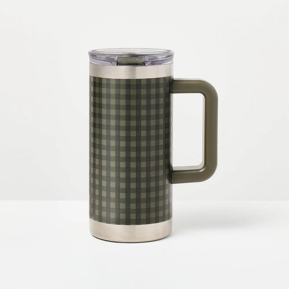 20 fl oz Stainless Steel Insulated Tumbler Gingham - with Magnolia - Image 3