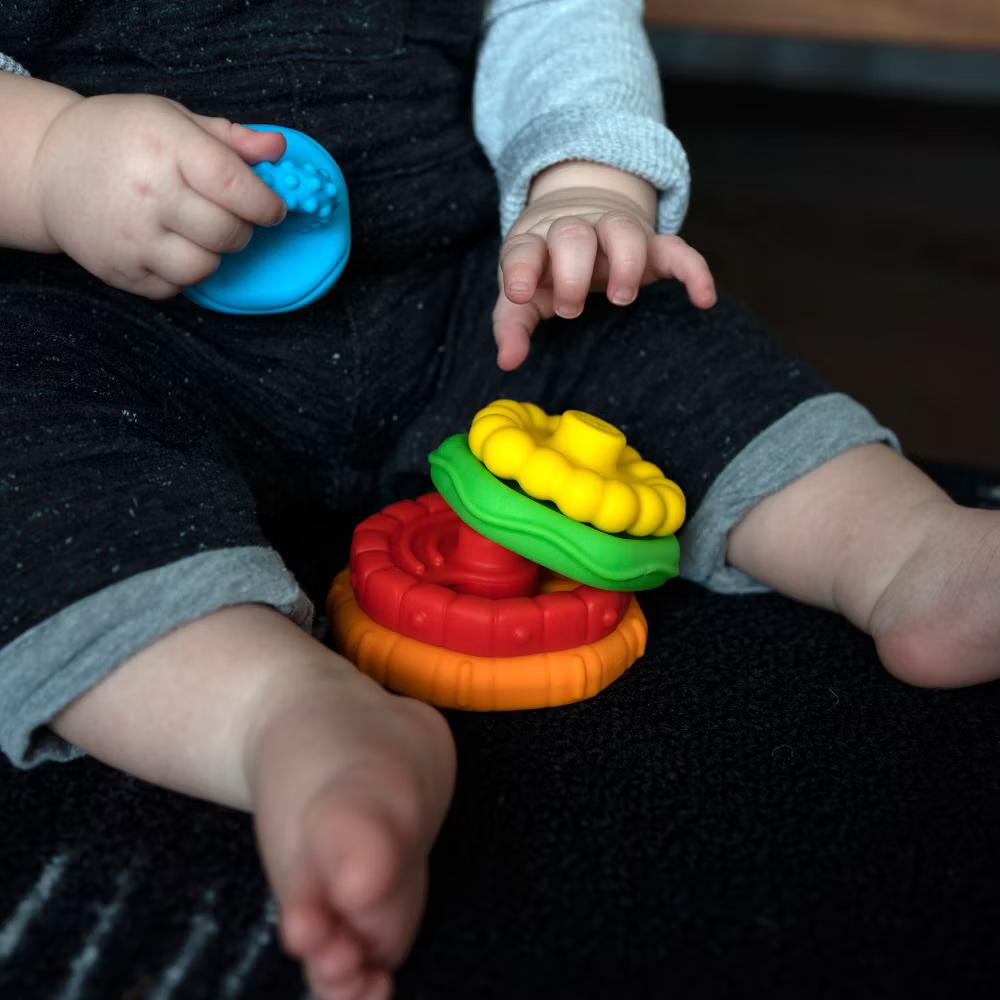 Baby Einstein Stack & Teethe Multi-Textured Teether Toy: BPA-Free, Multiple Activities, Sensory Development - Image 2