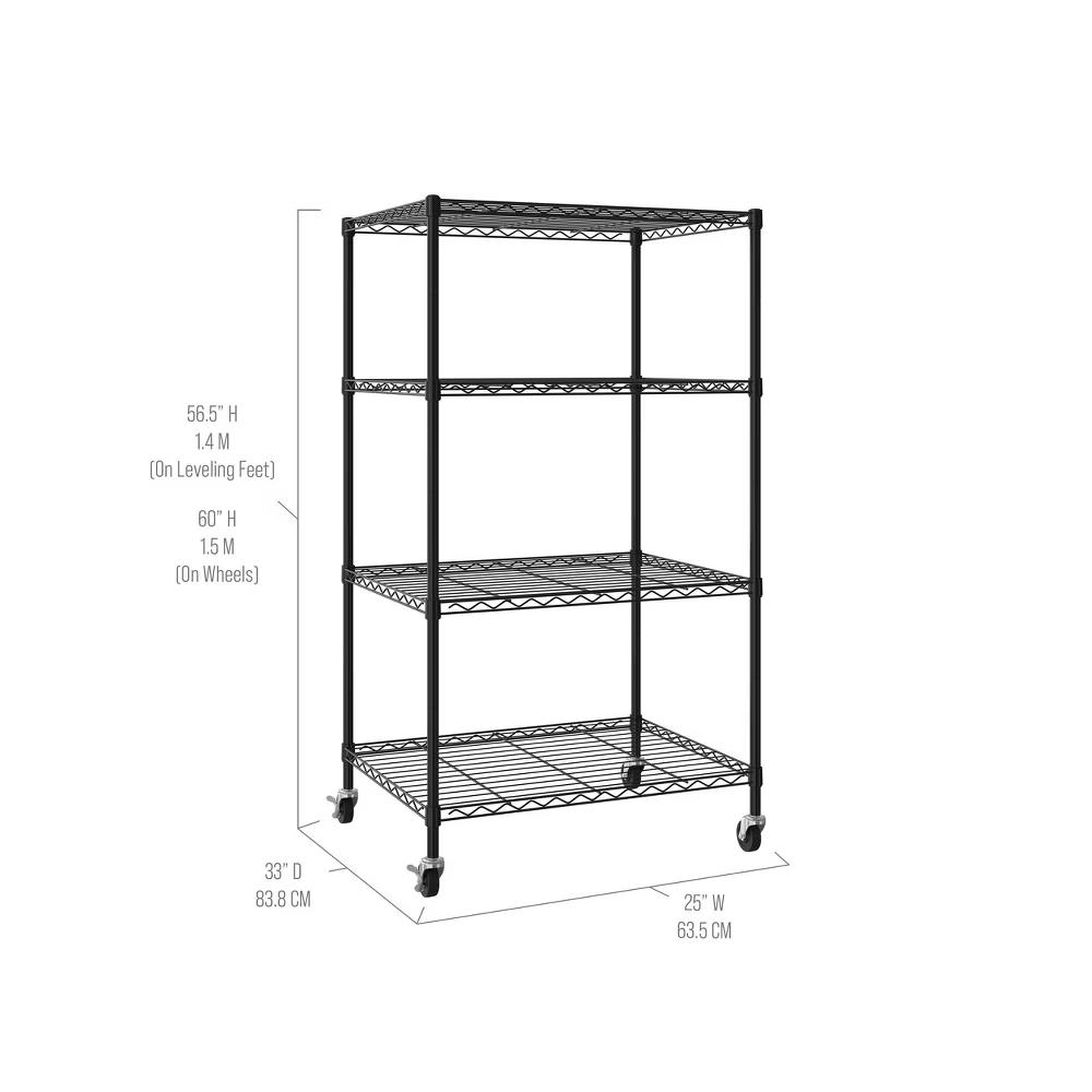 Seville Classics 4-Tier Storage Tote Bin Shelving Rack - Image 2