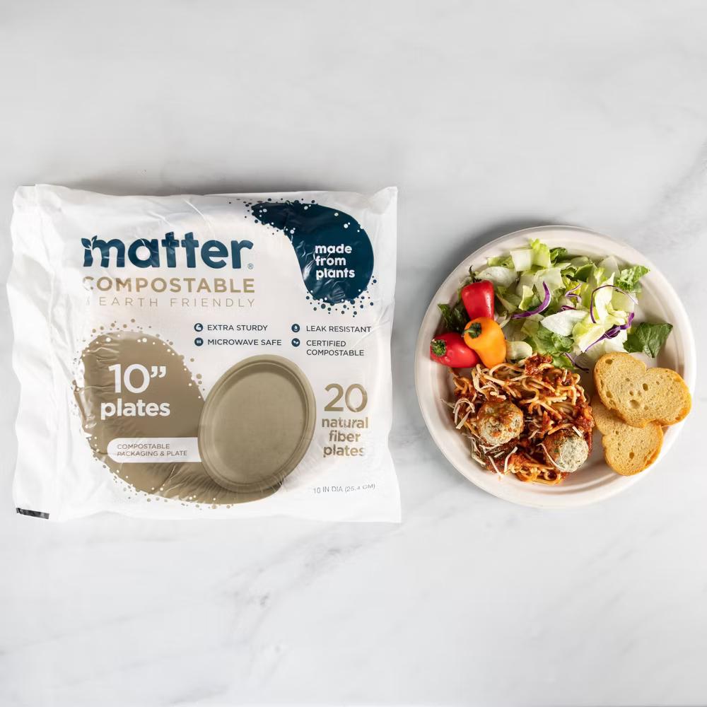 Compostable Fiber Disposable Plates 10" - Natural - 20ct - Image 7