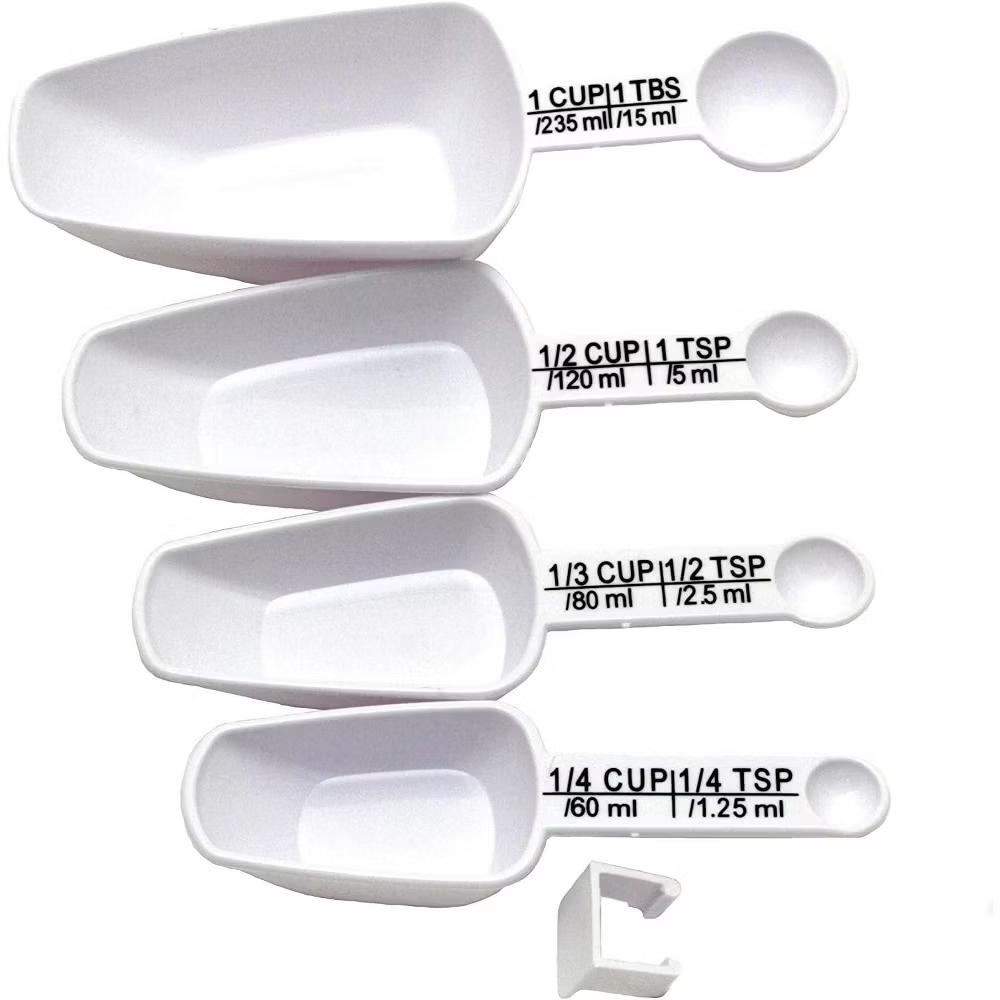 4pc Nesting Measuring Scoop & Spoon Combo Set - Measure 1/4 tsp to 1 Cup - Image 2