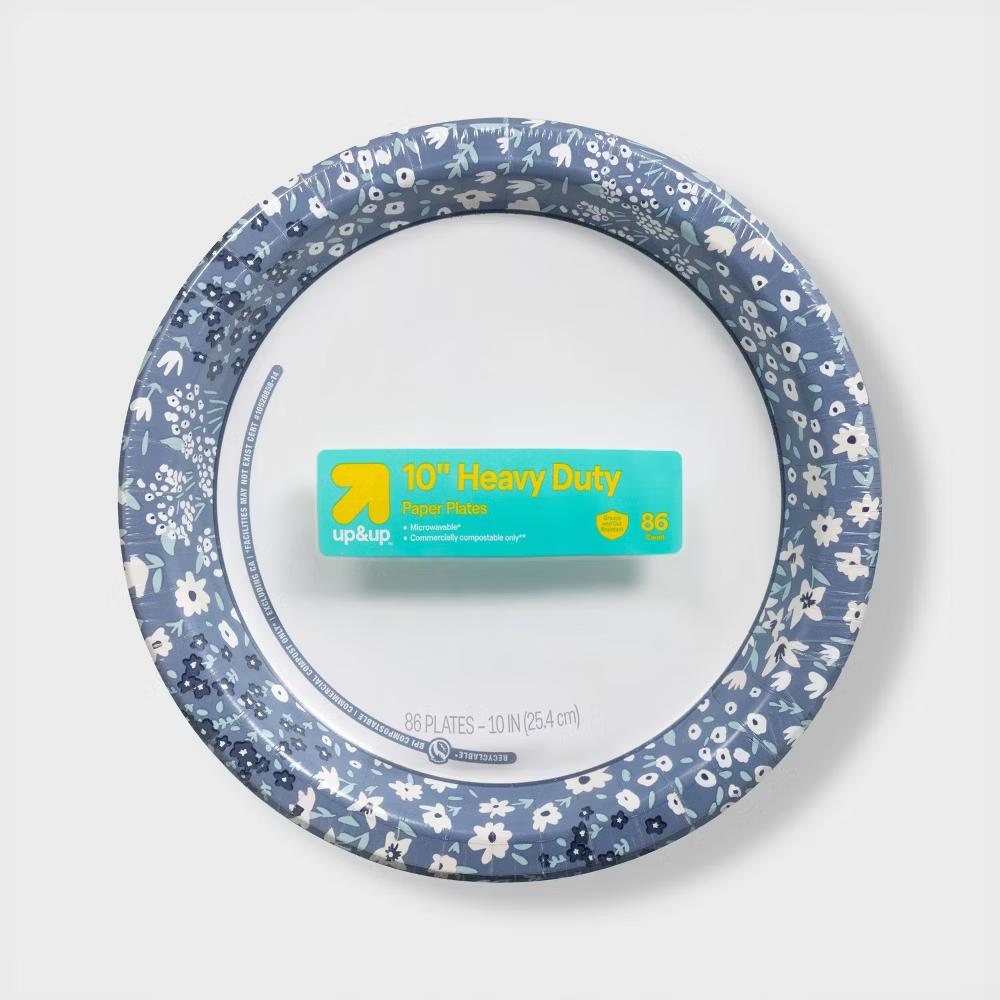 Blue Floral Paper Plate 10" - Image 7