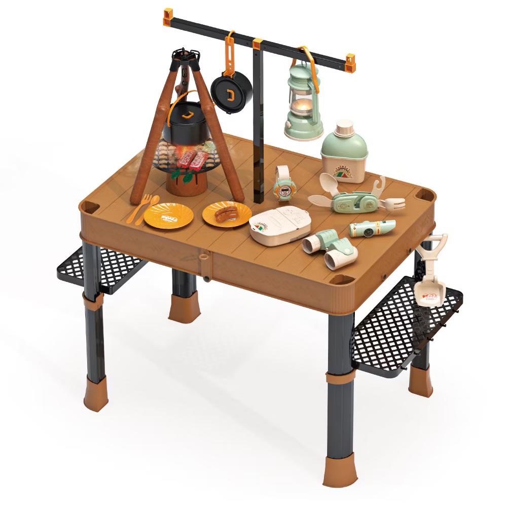 Contixo Kids Camping Set, 34-Piece Pretend Play Outdoor Adventure Kit with BBQ Stove, Lantern, Food, Table & Explorer Gear For Girls Boys Ages 3-6 - Image 3