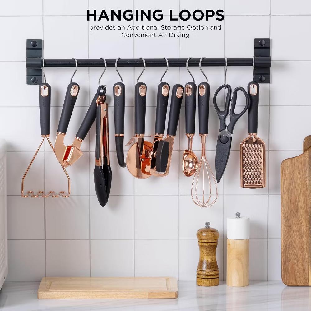 Kitchen Gadget Set Stainless Steel Utensils with Soft Touch Handles, 10 Pc. Copper - Image 5