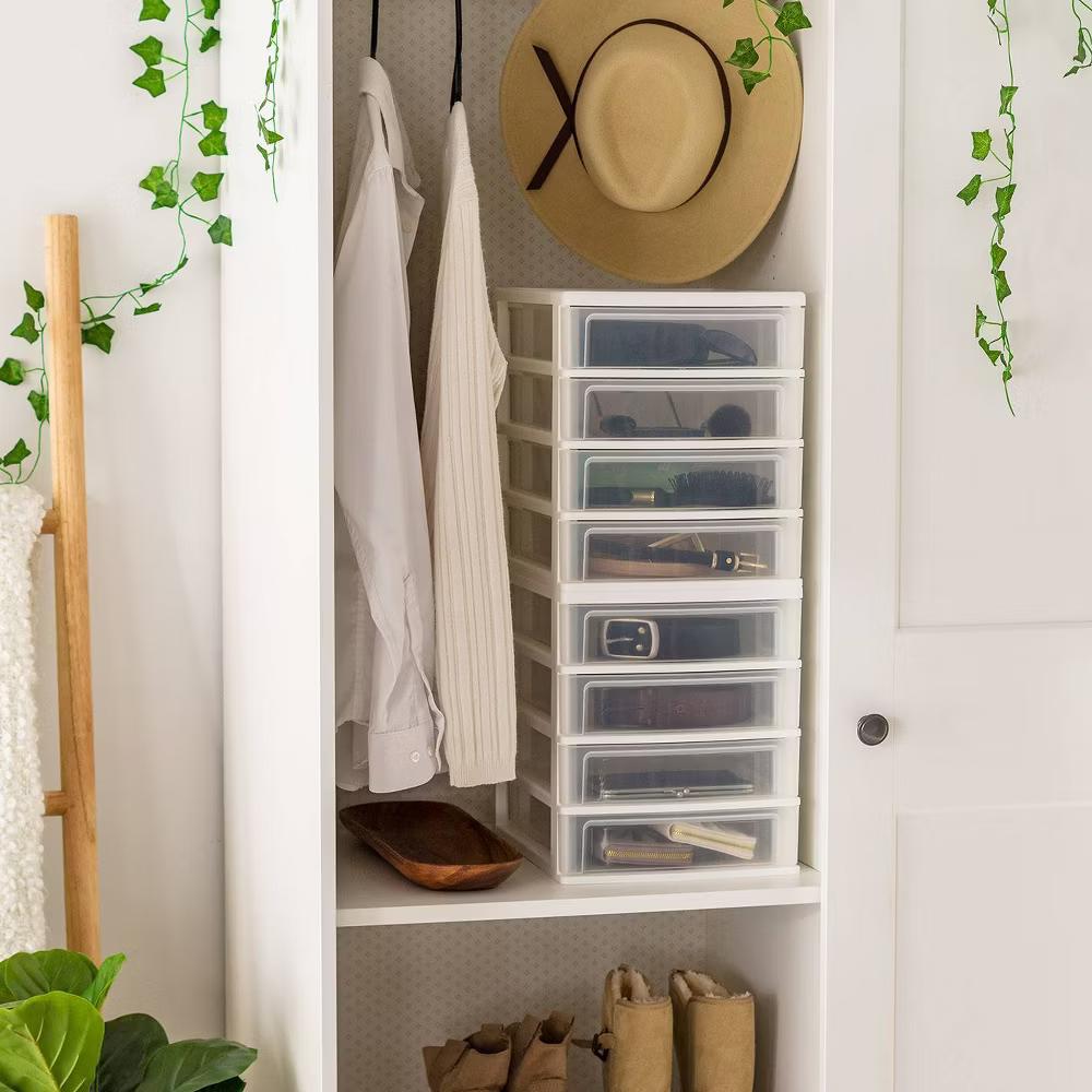 IRIS 4 Drawer Desktop-Storage Unit White: Plastic Desk Drawer Organizers & Holders, 4 Compartments, 12.38" Height - Image 5
