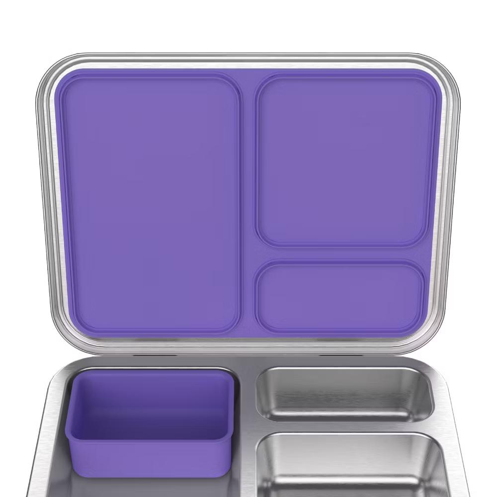 Kids' Stainless Steel Leakproof 3 Compartments Bento-Style Lunch Box - Image 35