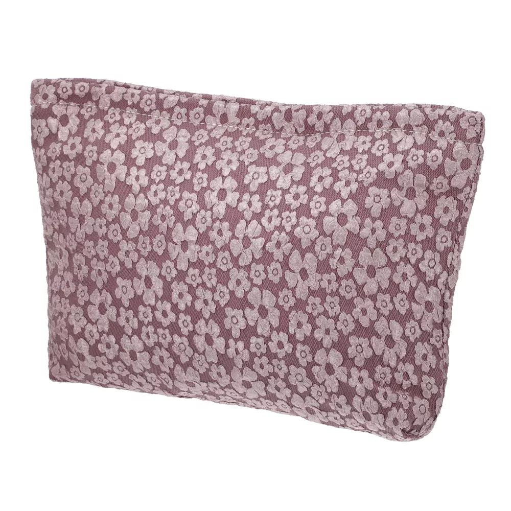 Portable Travel Floral Canvas Zipper-Closure Makeup Bag 1 Pc
