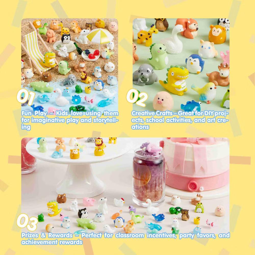 50Pcs Mini Resin Animals Tiny Figures Cute DIY Miniature Scenes, Fairy Dollhouse Garden Accessories, Slime Tabletop Party Favors Stuffers Gifts - Image 7