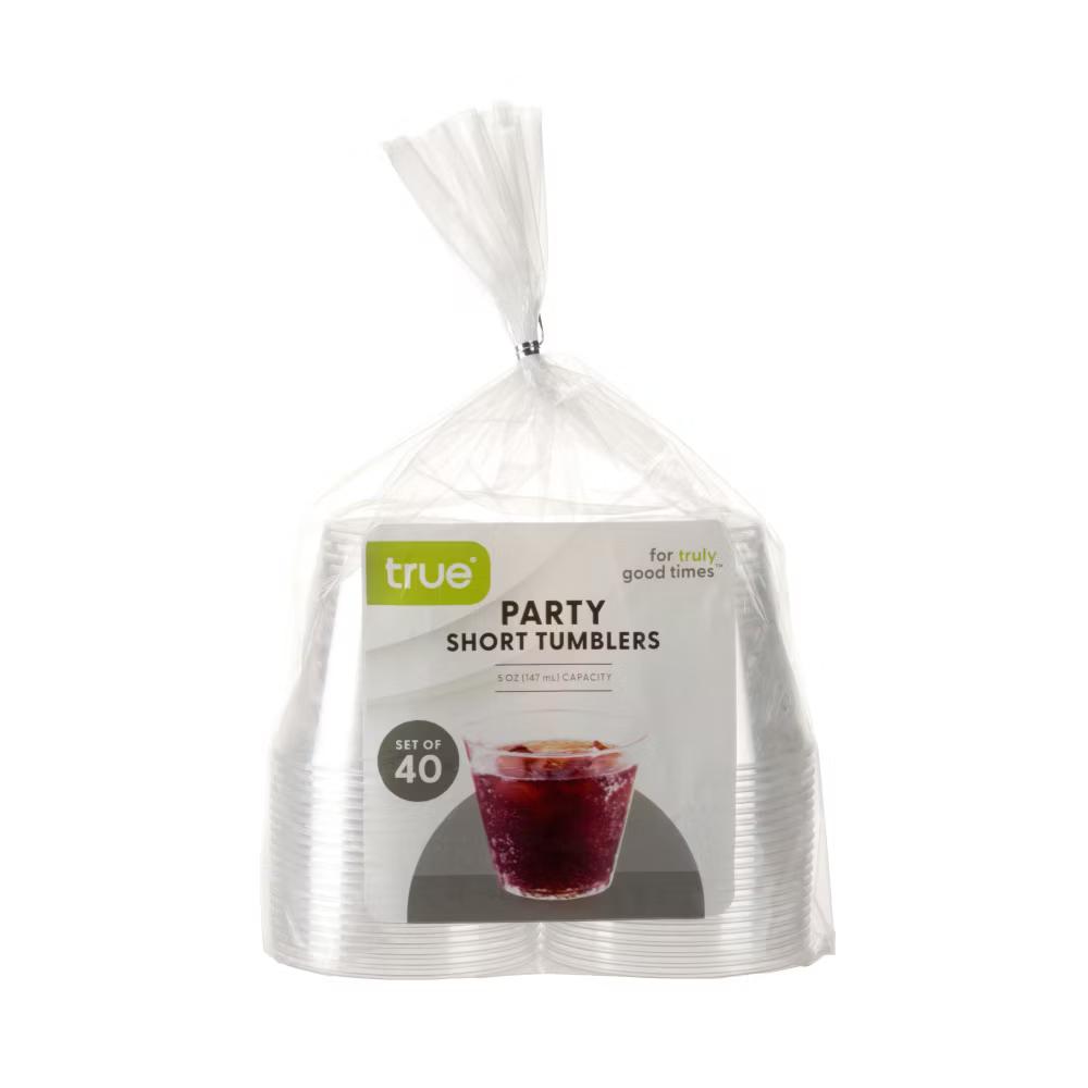 True Party 5 oz Plastic Tumblers – Clear Disposable Cups for Cocktails, Wine, Tastings, and Events – 5 oz, Set of 40 - Image 3