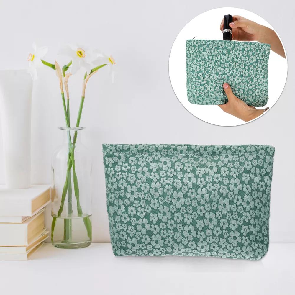 Portable Travel Floral Canvas Zipper-Closure Makeup Bag 1 Pc - Image 20