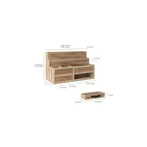 Blu Monaco Wood Mail Organizer with Drawer & Pen Holder