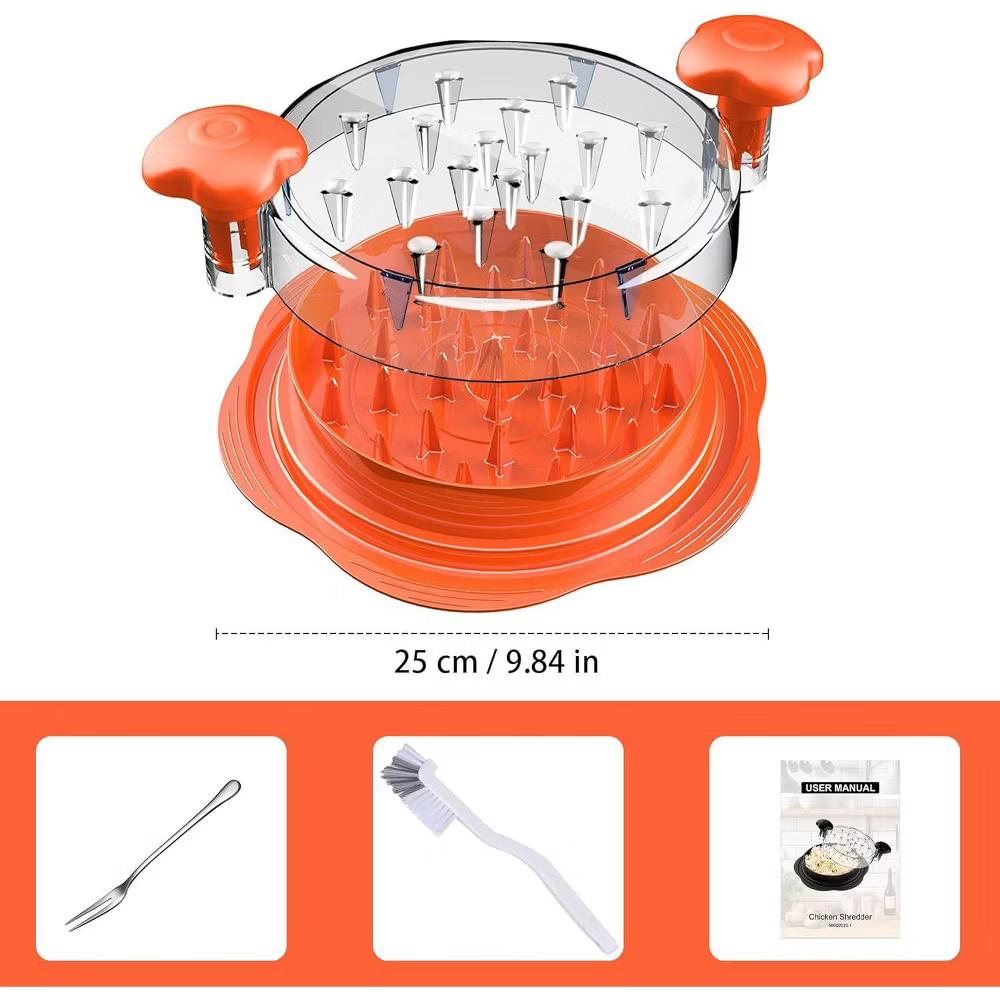Maison Large Chicken Breast Shredder Tool Twist Black Orange & Red - Image 15