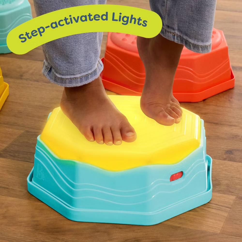 Step 'n' Glow Balance Pods - 6pc Sensory Stepping Stones with Lights for Active Play - Image 5