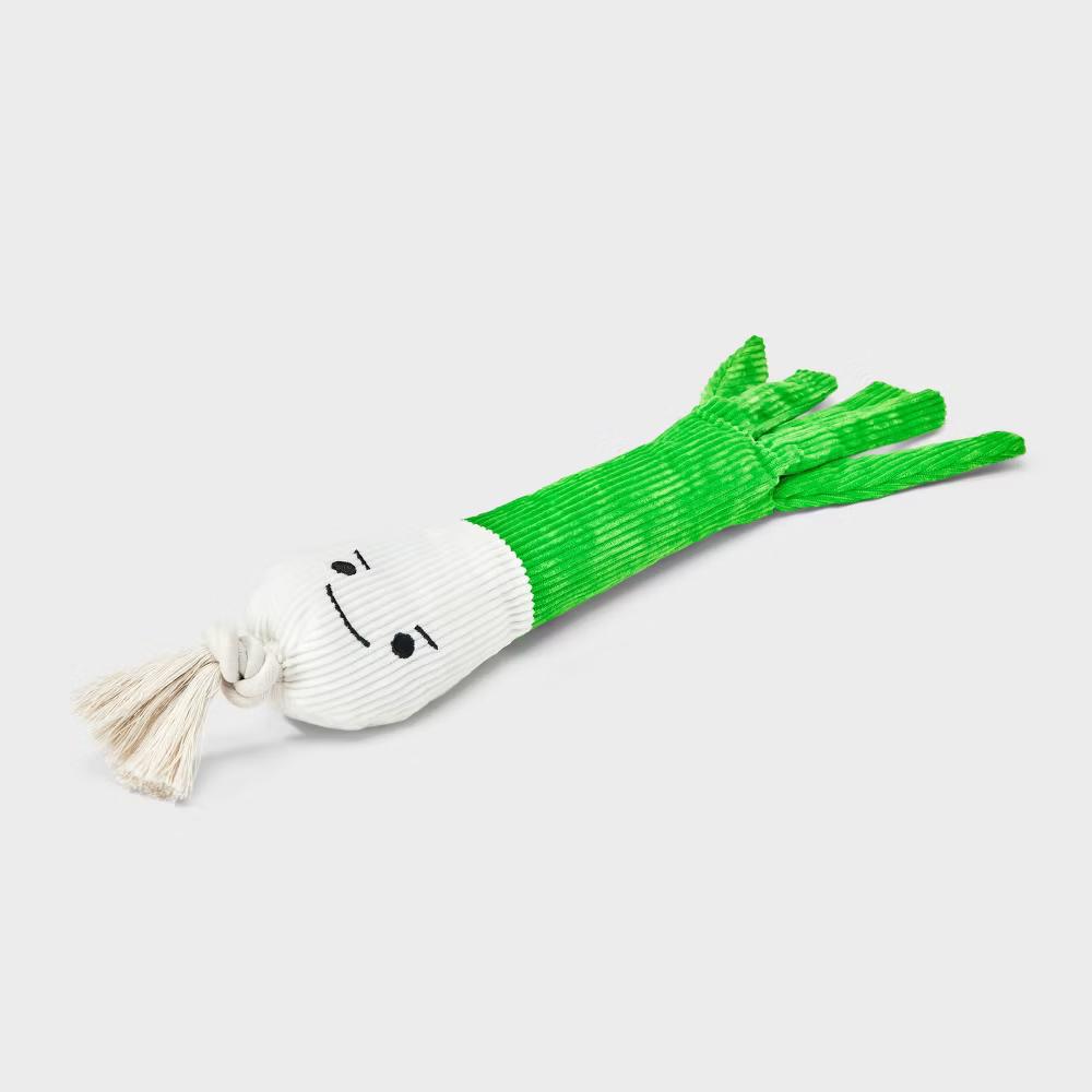 Green Onion Jiggler Plush Dog Toy - Image 2