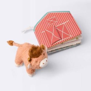 Interactive Soft Book and Plush Toy - Farm Life - Sensory Development, Baby Learning Toy