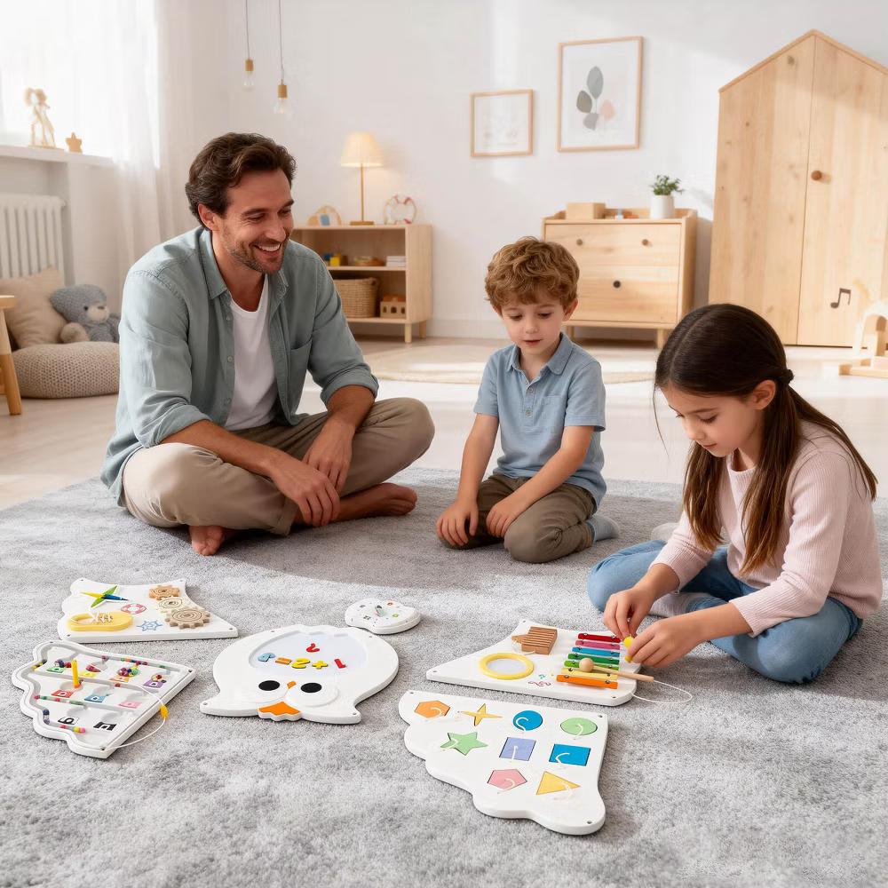 Owl Activity Wall Busy Board Panels Montessori Sensory Toys for Playroom Nursery - Image 7