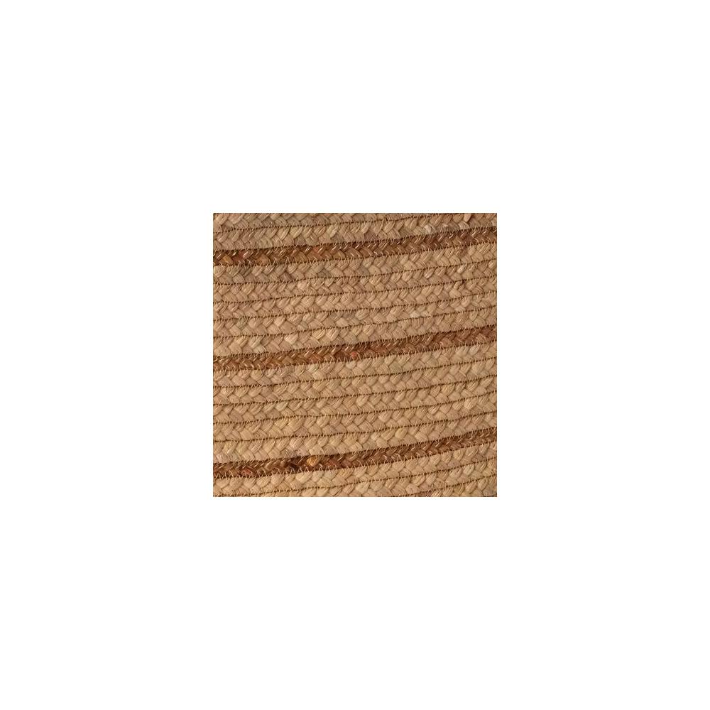 Braided Water Hyacinth Basket with Faux Leather Handles - Image 6