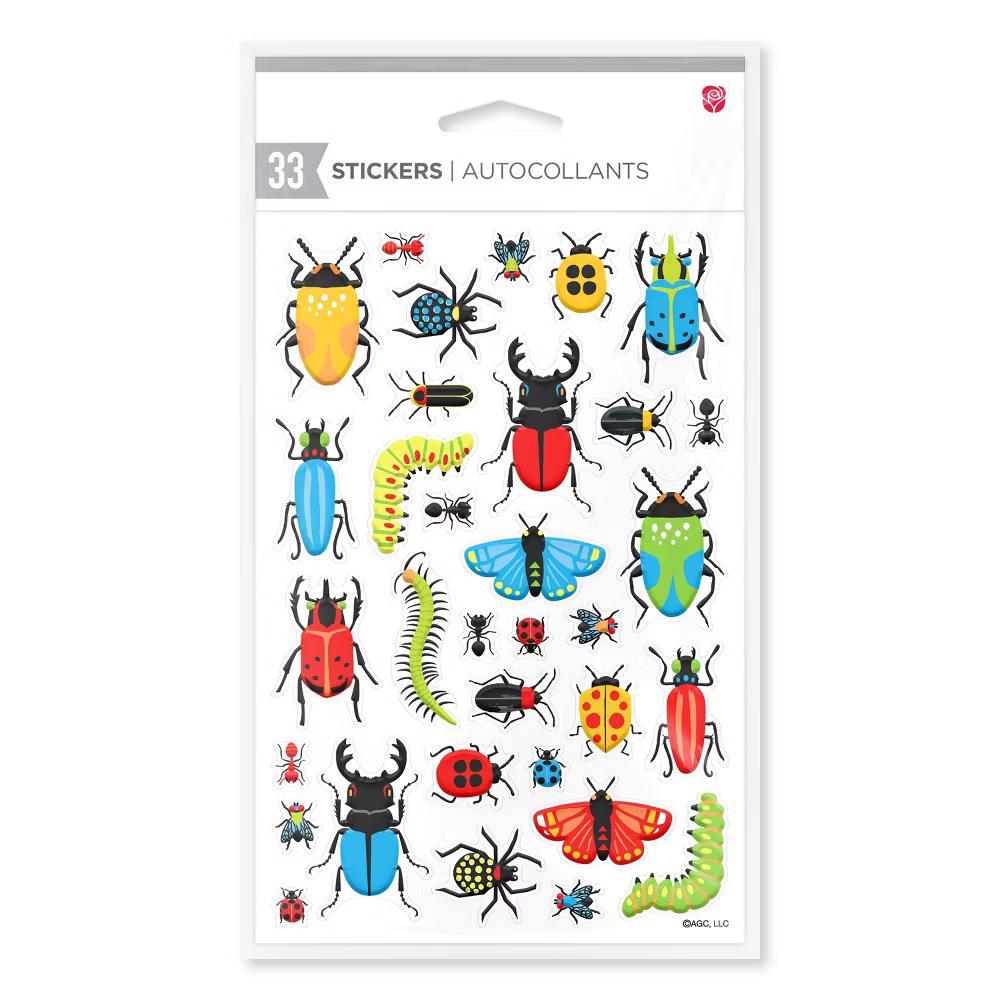 Colorful Insects Puffy Stickers for Boys, 3D Bugs, Beetles, and Catepillars 33ct, 1 Sheet - Image 3