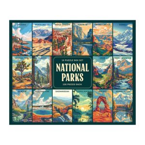 National Parks 16-Pack 100 Piece Jigsaw Puzzle Box Set - 1600 Total Pieces