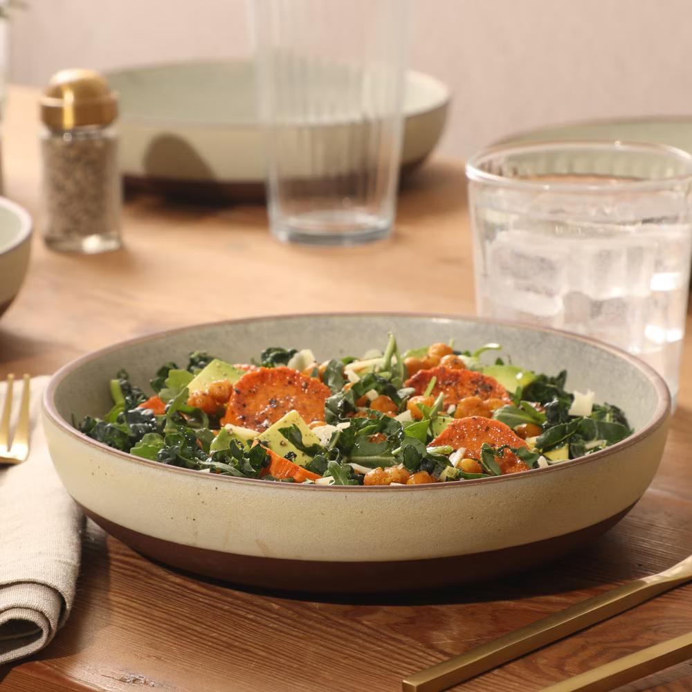 William Crest 4pc 8.5" Stoneware Dinner Bowls, Reactive Glaze, Large Soup/Pasta/Salad, Microwave & Dishwasher Safe - Image 5