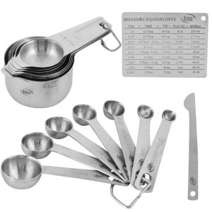 Measuring Cups and Spoons Set, 16 Piece, Stainless Steel