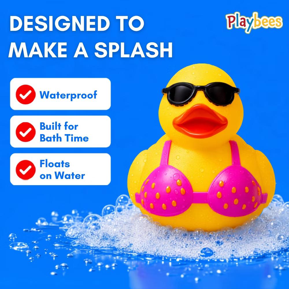 Playbees Light Up Bath Toys for Toddlers, 6 Color-Changing Rubber Ducks - Image 4
