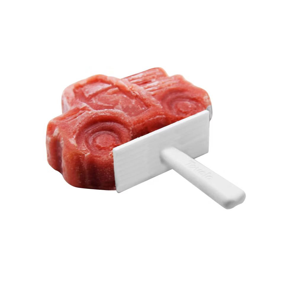 Set of 4 Plastic Pop Molds Truck Ice Cube Trays White: Freezer Molds, Dishwasher-Safe, 3 Volume Capacity
