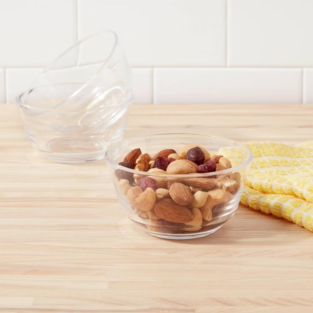 8oz 3pk Plastic Mini Bowls - Clear Snack Bowls, Dishwasher-Safe, Small Round Dining Set - Image 2