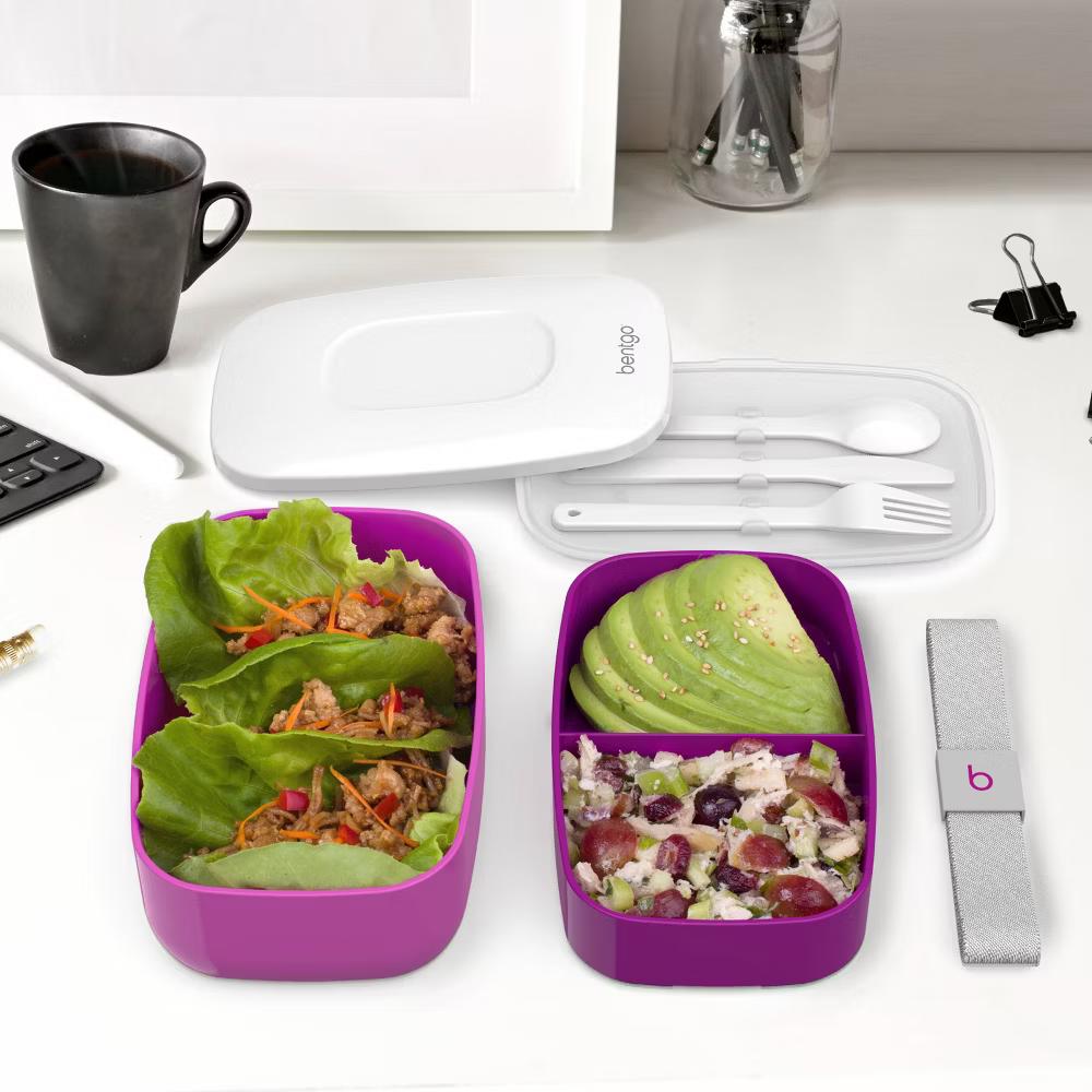 Classic All-in-One Stackable Lunch Box Container with Built in Flatware - Image 31