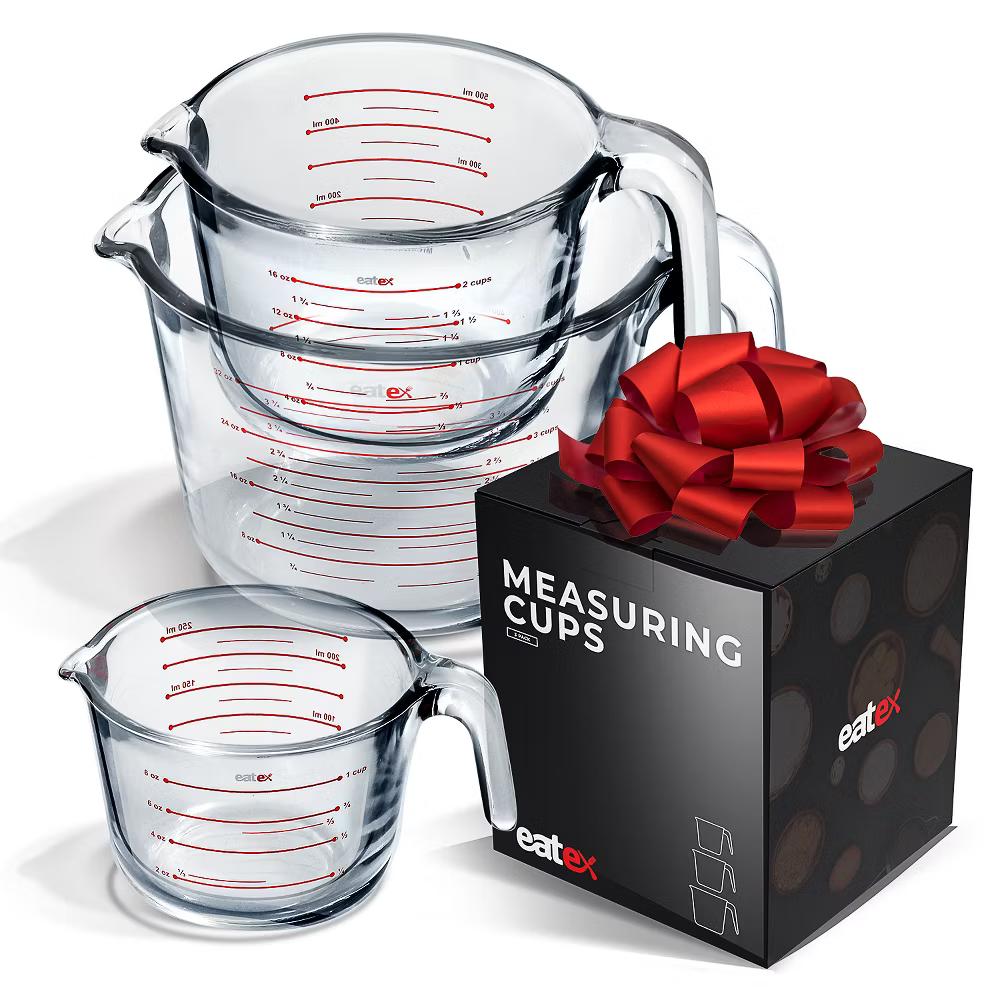 JoyTable Glass Measuring Cups Set, Liquid Measuring Cups, Glass Measuring Cup Set - Image 2